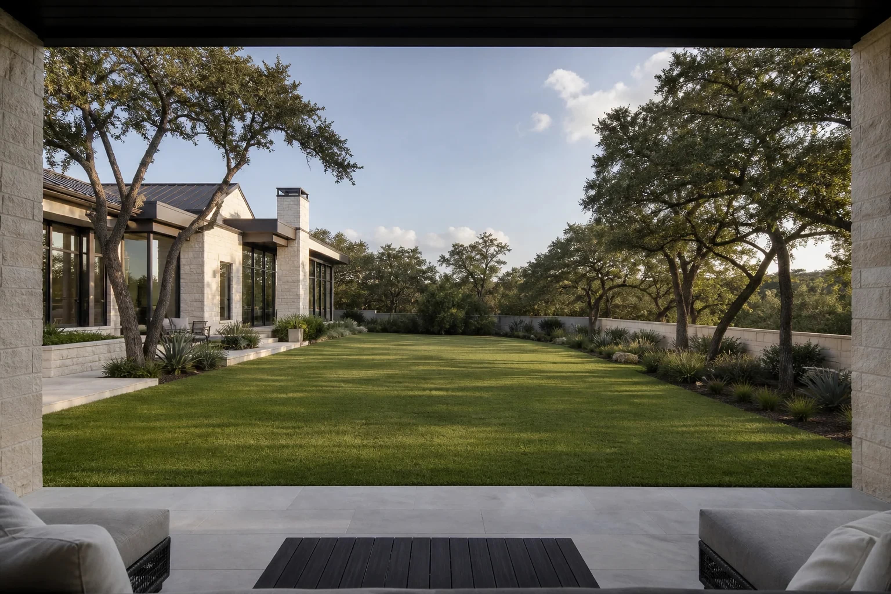 Modern estate backyard before the pool project