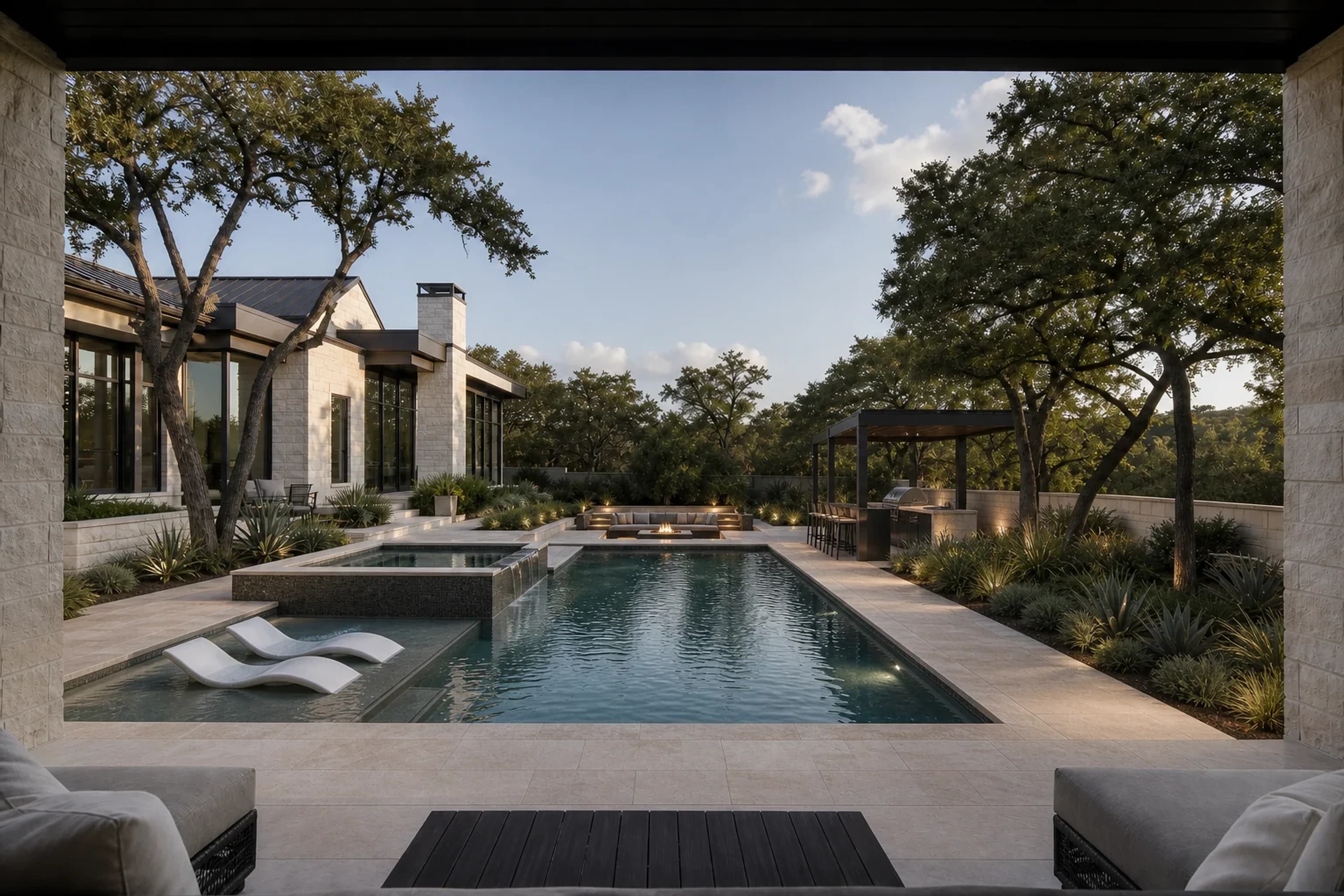 Rendered pool concept in daylight
